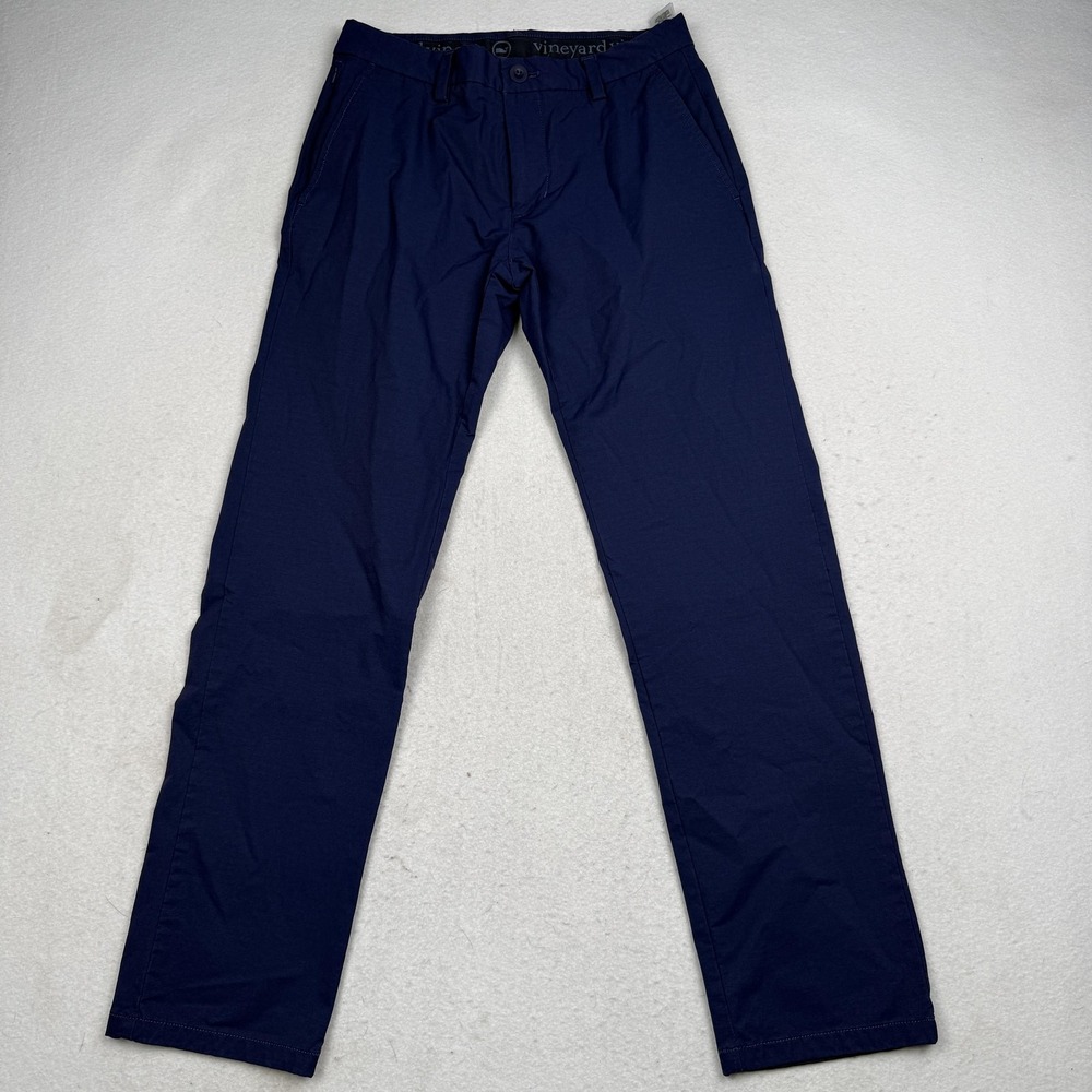 Vineyard Vines On-The-Go Pants Mens 28x30 Blue OTG Chino Stretch Travel Casual